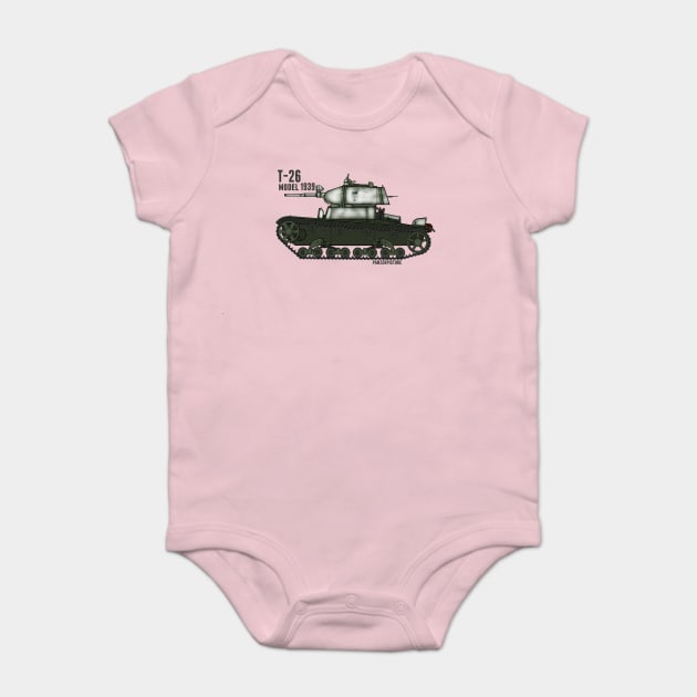 T-26 model 1939 Winter. Baby Bodysuit by Panzerpicture